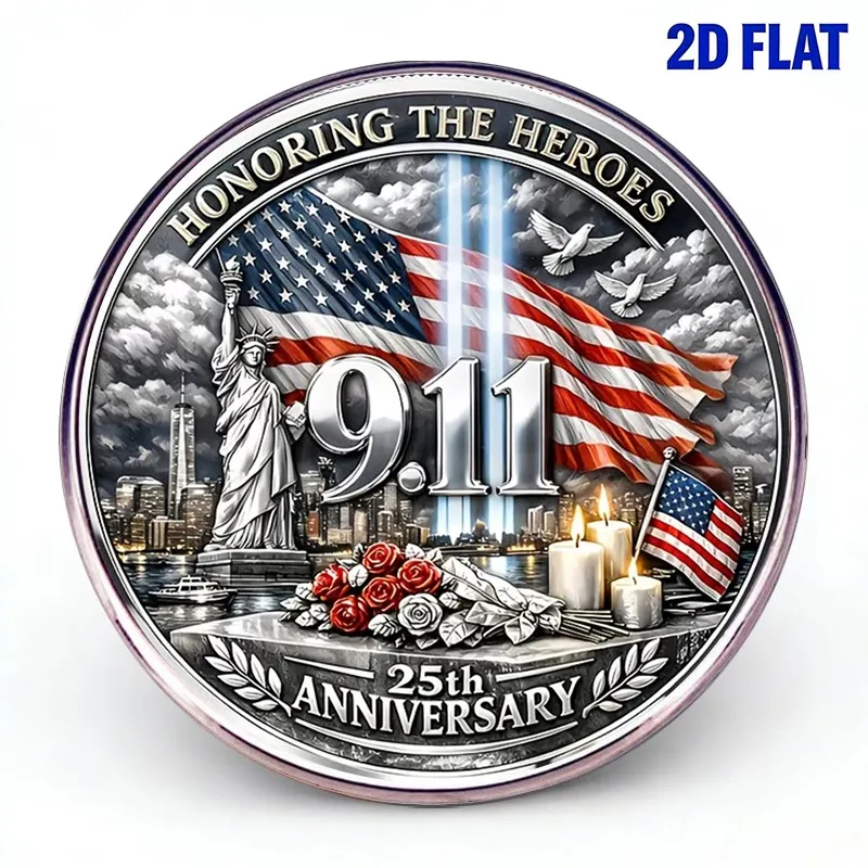 9/11 Heroes Memorial Enamel Lapel Pin – Stainless Steel Brooch with American Flag & Statue of Liberty, Never Forget Commemorative Badge, Unisex Patriotic Gift